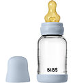 BIBS Feeding Bottle - 120 mL - Glass/Natural Rubber - Baby Blue