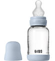 BIBS Feeding Bottle - 120 mL - Glass/Silicone - Baby Blue