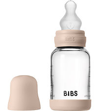 BIBS Feeding Bottle - 120 mL - Glass/Silicone - Blush