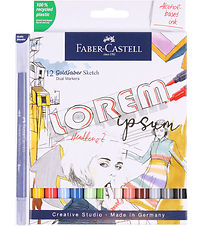 Faber-Castell Markers - 12 pcs + Mixer - Goldfaber Sketch