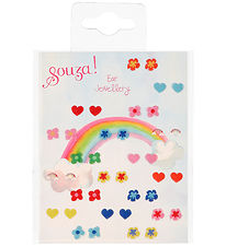 Souza Earrings Stickers - 19 Pair - Flowers/Hearts