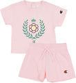 Champion Shorts Set - T-shirt/Shorts - Pink w. Logo
