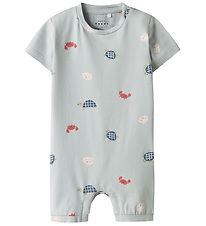 Barboteuse d'Été Name It - NbmVroels - Pearl Blue/Sea Animals