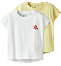 Name It T-Shirt - 2-pack - NmfVarutti - Lemon Meringue/Bright Wh
