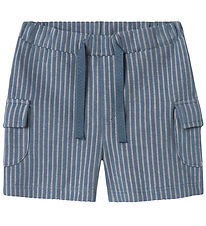 Name It Shorts - NbmHelmar - Blue Mirage m. Strepen