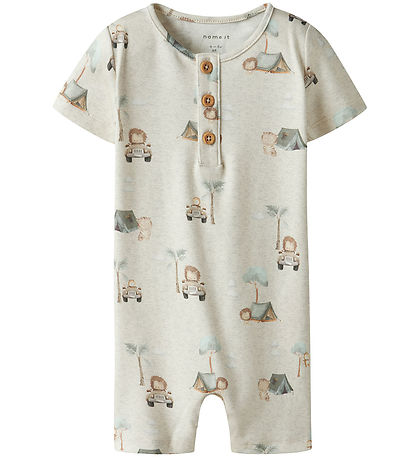 Name It Summer Romper - NbmHelp - Peyote Melange w. Print