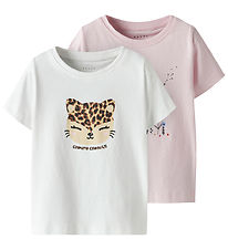 Name It T-Shirt - 2-pack - NmfVanaya - Ballerina/Bright White