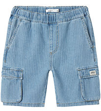 Name It Shorts - NkmRyan - Lichtblauw Denim/Strepen
