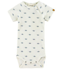 Lil Atelier Romper s/s - Rib - NbmLavo - Coconut Melk/Papieren B