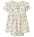 Lil' Atelier Bodysuit w. Skirt s/s - NbfLavo - Coconut Milk/Humm