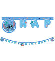 Decorata Party Happy Bursdag Banner - Stitch & Angel