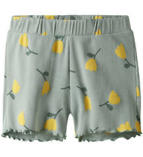 Name It Shorts - Rib - NmfVemma - Aqua Grijs/Lemon