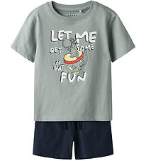 Name It Shorts Set - Shorts/T-Shirt - NmmVigor - Slate Grijs