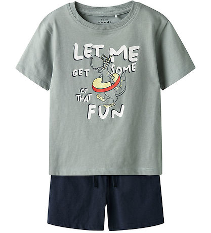 Name It Shorts Set - Shorts/T-Shirt - NmmVigor - Slate Grijs