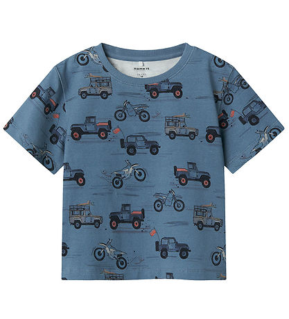 Name It T-shirt - NmmHelsa - Blue Mirage m. Tryck