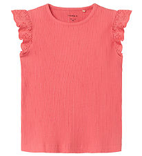 Name It T-Shirt - Rib - NmfHalina - Gekruid Coral m. Veter