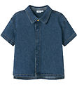 Name It Overhemd s/s - Linnen/Katoen - NmmPeter - Donkerblauw De
