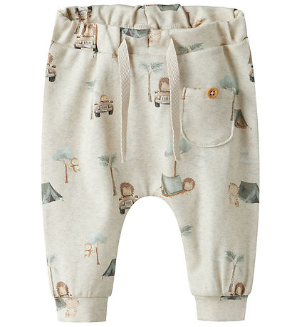 Name It Trousers - NbmHelp - Peyote Melange w. Print