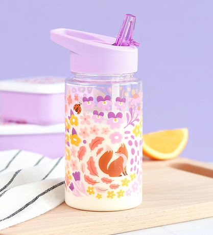 A Little Lovely Company Vatnsflaska - 450 ml - Flower Garden