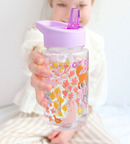 A Little Lovely Company Vatnsflaska - 450 ml - Flower Garden