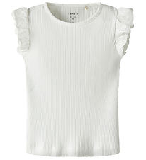 Name It T-Shirt - Rib - NmfHalina - Bright White m. Veter