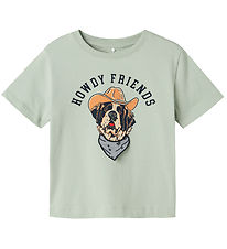 Name It T-Shirt - NmmHasse - Aqua Grijs m. Print