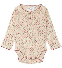 The New Pointelle Romper l/s - TnsbOdette - AOP - White Swan