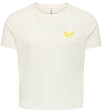 Kids Only T-shirt - KogAnnbel Sun Life - Cloud Dansare/Lemon