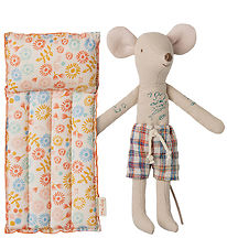 Maileg Beach Mouse w. Air Mattress - Father Mouse - Flowers