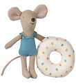 Maileg Beach mouse w. Swim Ring - Little sister - Multi Dots