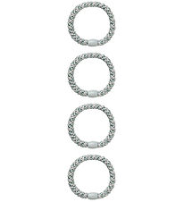 Name It Hårelastikker - NkfAcc - 4-pak - Aqua Gray m. Glitter