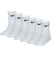 Nike Strumpor - Dämpad - Dri-Fit - 6-pack - White