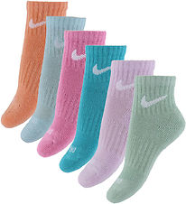 Nike Ankelstrumpor - Dämpad - Dri-Fit - 6-pack - Flerfärgad
