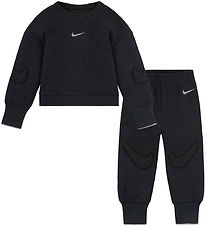 Nike Set - Tröja/Byxor - Svart m. Tillämpningar