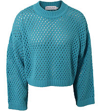 Hound Blouse - Knitted - Turquoise w. Pointelle
