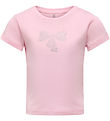 Kids Only T-shirt - KogKira - Roseate Spoonbil/Bow w. Rhinestone