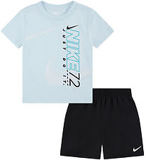 Nike Shortsset - T-shirt/Shorts - Ljusblå/Svart