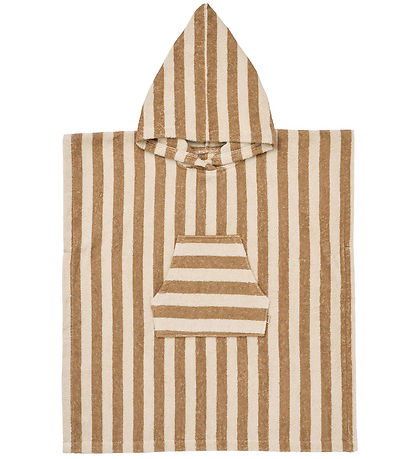 Wheat Badeponcho - Liten - Frotté - Cappuccino Stripe