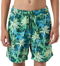 Björn Borg Swim Shorts - Print - Green/Blue w. Palms
