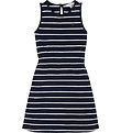 Tommy Hilfiger Kjóll - Bómull/Hör - Dark Nótt Dökkblátt Striped
