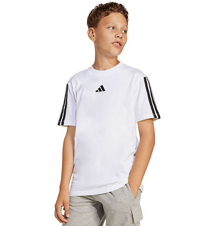 adidas Performance Stuttermabolur - J 3S 160 - Hvítt/Svart M. Ló