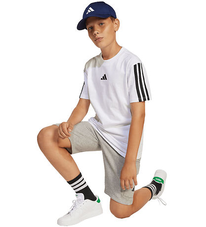 adidas Performance Stuttermabolur - J 3S 160 - Hvítt/Svart M. Ló