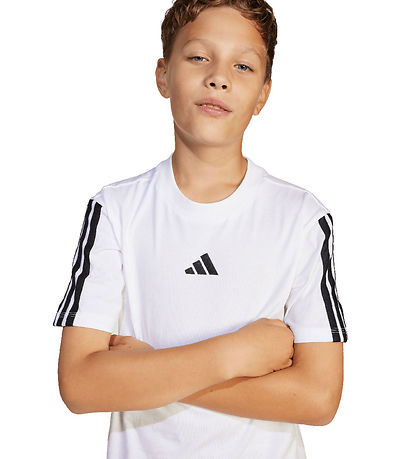adidas Performance Stuttermabolur - J 3S 160 - Hvítt/Svart M. Ló
