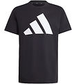 adidas Performance T-shirt - J BL Tee 160 - Black/White w. Logo