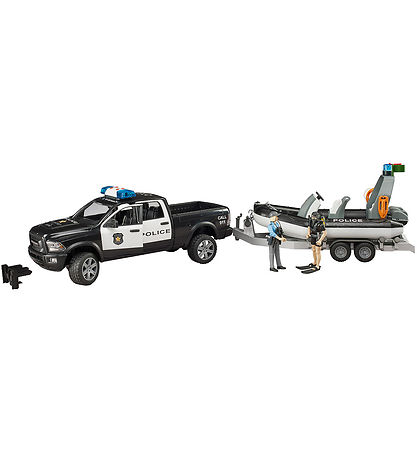 Bruder Poltibil - RAM 2500 w. Trailer, Boat, Light/Sound... - 02
