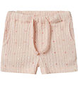 Lil' Atelier Shorts - Rib - NbfHulla - Peach Blush w. Hearts