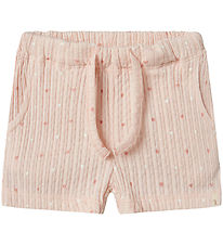 Lil' Atelier Shorts - Rib - NbfHulla - Peach Blush w. Hearts