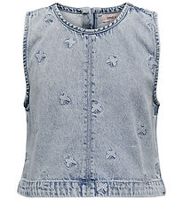 Kids Only Top - KogFreja - Lichtblauw Denim/Vlinder