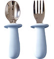 Jack o Juno Cutlery - Silicone/Stainless Steel - Pale Blue