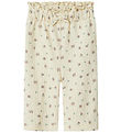 Name It Trousers - NbfJannis - Bleached Sand w. Flowers